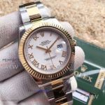 EW Factory Rolex 116334 Datejust II 41mm Roman Markers All Gold Fluted Bezel Swiss Cal.3136 Watch